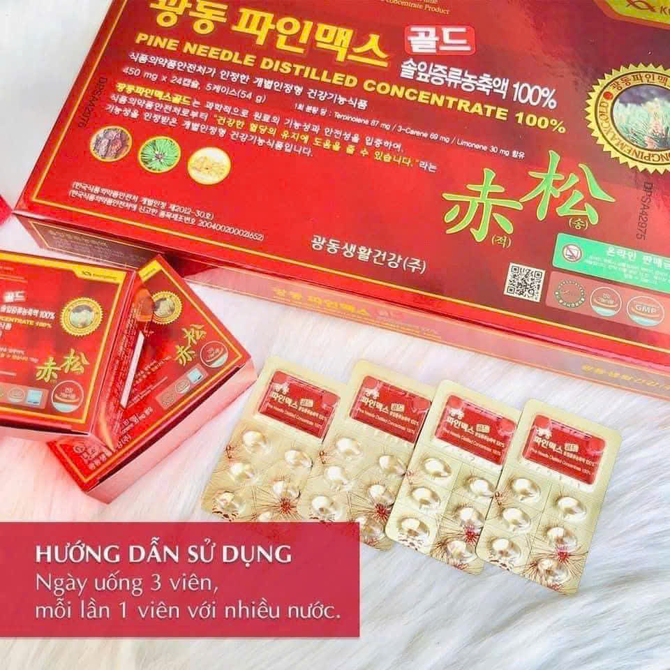 Tinh dầu thông đỏ Kwangdong Hàn Quốc 120 viên